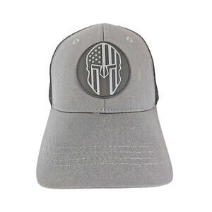 Highland Tactical Mesh Trucker Snapback Hat Cap Hunt Spartan Helmet Gray Black